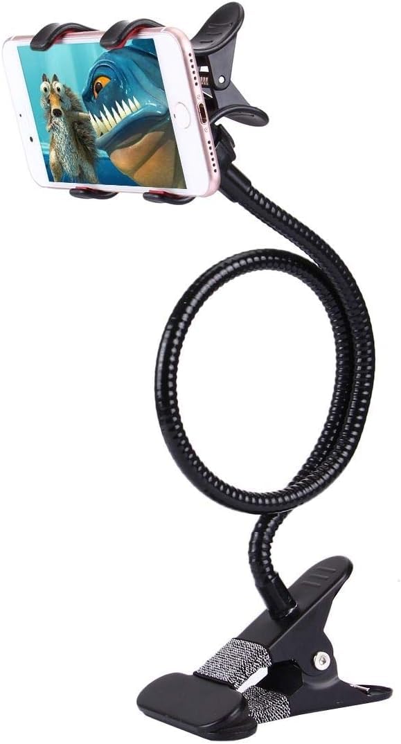 Tabletop Stand for Mobile Tablet and E-Reader, Clip Mount, Multi-Angle, Foldable, Lazy Bracket-Black-image-18