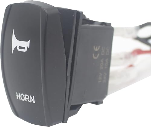 Miniatura 5 de Kit universal de bocina UTV para bocina RZR de 12 V con interruptor basculante de botón compatible con Polaris RZR XP 1000, Ranger, Honda Pioneer