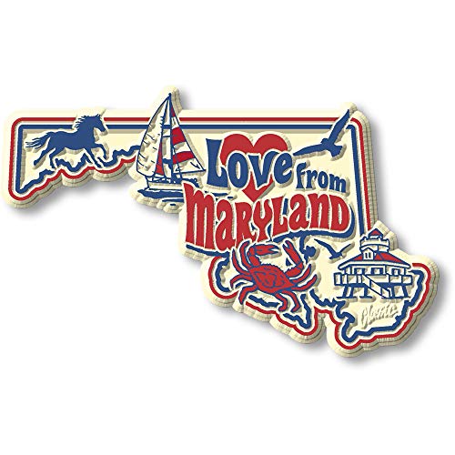 Imán Decorativo Vintage Love from Maryland 3.6 x 2.2 pulg