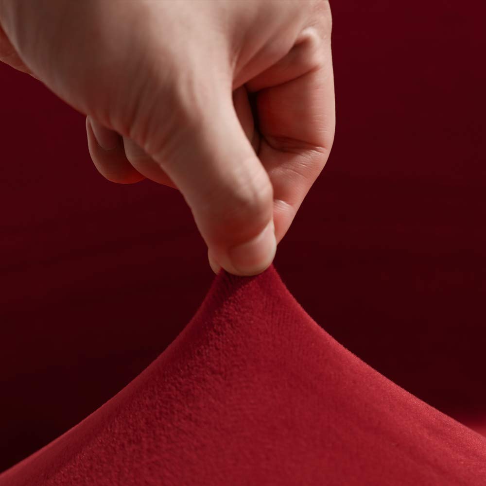 Chickwin Lot de 6 housses de chaise pour chaise de salle à manger à dossier haut universelles en velours extensible de couleur unie pour salle de fête en élasthanne, amovibles et lavables (vin rouge)