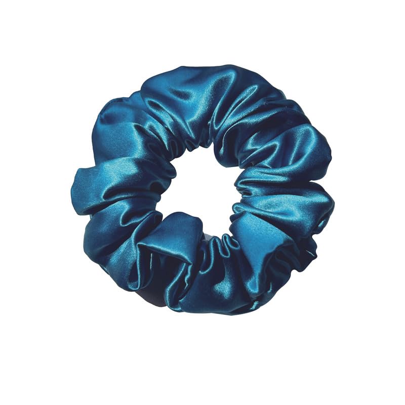 townssilk Silk Hair Tie, 100% Pure Mulberry Silk, 22 Momme, Gentle on Hair, Luxurious, Bouncy Hair Ties. 1 Piece Peacock Blue