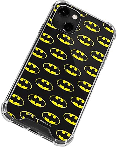 Skinit Clear Phone Case Compatible with iPhone 13 - Officially Licensed DC Comics Batman Logo All Over Print Design