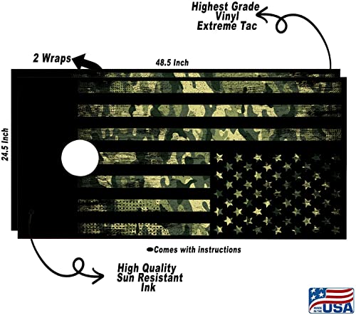 Beerpongtoss Cornhole Board Wraps, 30+ Designs Cornhole Decals And Wraps For Boards (Set Of 2), Bean Bag Toss Wrap Stickers (Camo Flag) #TOP1
