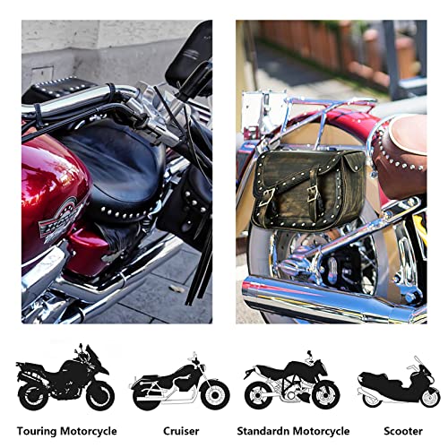 Gargoyle Bells SADDLE BAGS Genuine Leather Motorcycle Luggage Bag thumb #5