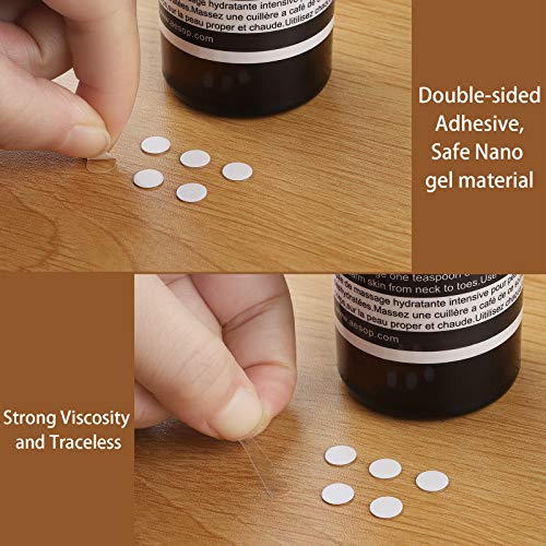 Aneco 300 Pieces Transparent Putty Traceless Removable Sticky Putty Double-Sided Adhesive Round Putty Multipurpose Tape Nano Gel Mat For Wood, Glass, Ceramic, Metal, Plastic, Diameter 7 Mm #TOP2