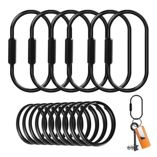 Image of Muitcdo Brass Key Rings Bulk, Key Chain Organizer Holder for Men Women with Secure Screw Locking