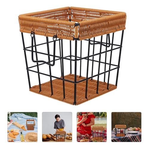 Panier alimentaire pratique tressé noir rangement maison moderne - 8