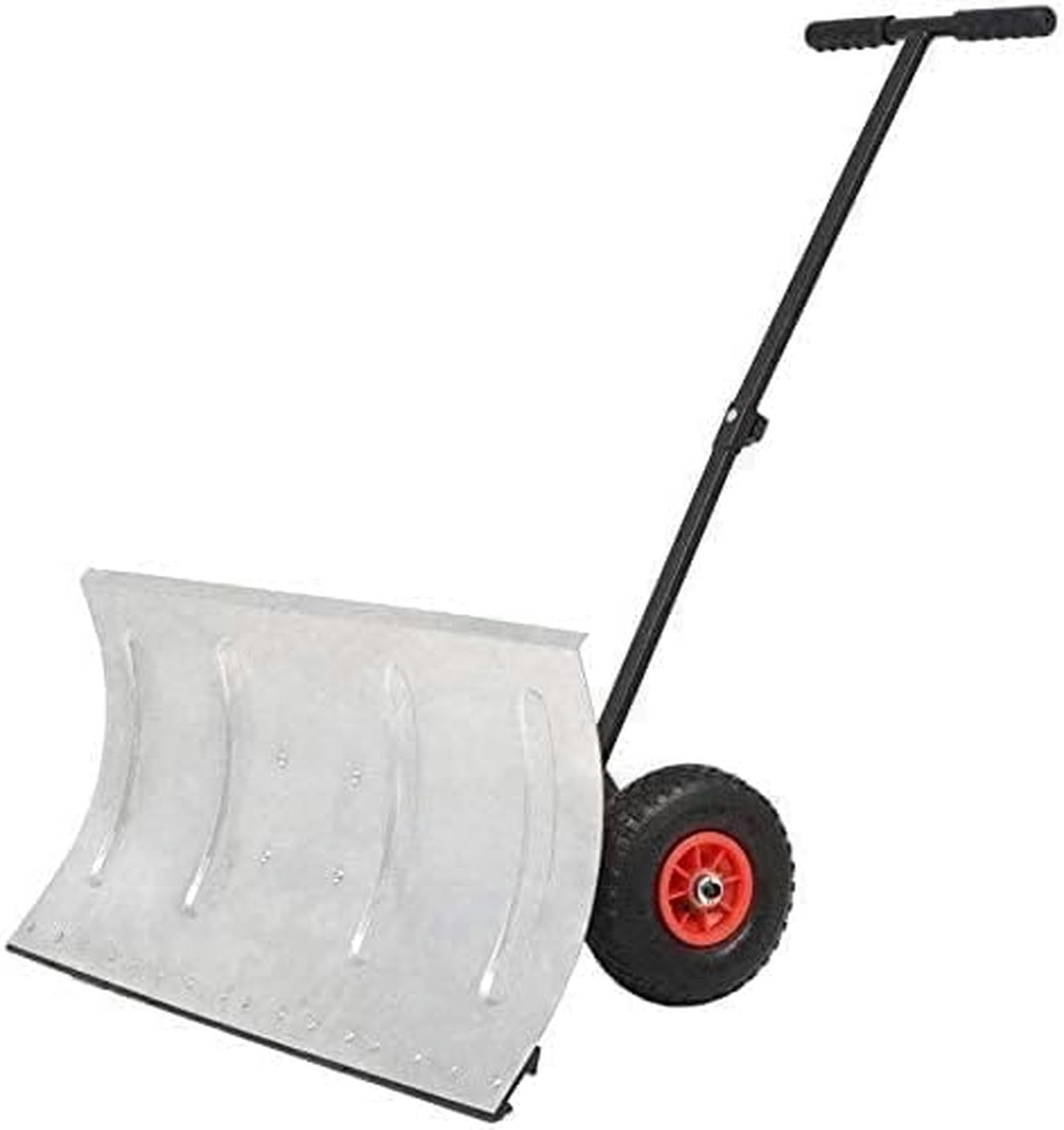 JOCHEN Schneeschaufel, manueller Schneeschieber mit Rädern und verstellbarem Griff | Hochleistungs-Schneeschaufel für Straßenschnee, sauberer Schneeschieber