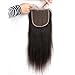 Greatremy 5x5 Lace Closure Straight with Baby Hair Brazilian Human Hair Free Part Natural Color 14