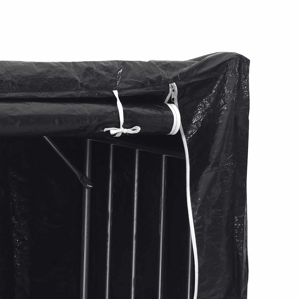 Estantería para leña con protección contra la lluvia, 200 x 60 x 200 cm, acero galvanizado, estable para terraza, jardín, exterior, con funda impermeable para la lluvia para almacenamiento de