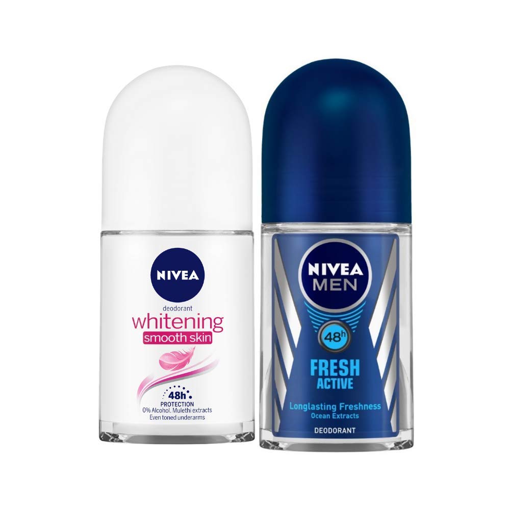 Nivea Deodorant Roll-On For Women, Whitening Smooth Skin, 50ml & Deodorant Roll-On For Men, Fresh Active Original, 50ml-image-19