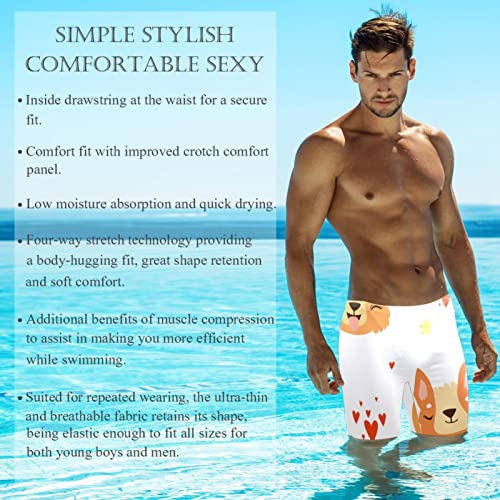 Traje de baño de competición tipo bóxer con estampado multicolor para hombres y niños 3