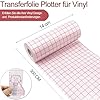 Transfer Tape for Vinyl, 5.5" x 10Ft (14 x 300cm) Clear Vinyl Transfer Paper Tape Roll with Red Grid for Permanent Vinyl and Self Adhesive Vinyl for Cricut Joy #1