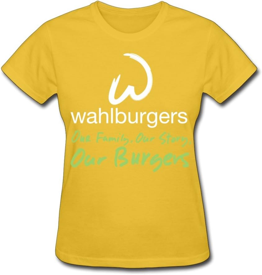 WXTEE Women's Wahlburger Family Story Burgers Tee Size XXL Yellow