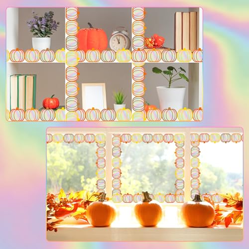 Image of BeYumi Fall Pumpkin Border Trim - 65ft Holographic Border Classroom Decor