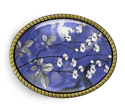 Cherry Blossom Belt Buckle - Oriental Floral Japanese Art Handmade