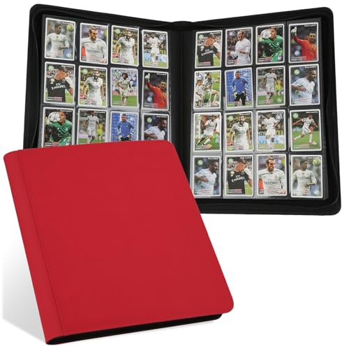 GERMUN Trading Card Binder 16 Pocket, 1024 Pockets Card Binders, Card Collection Binder, Card Album Folder for MTG, TCG, Sports Cards, Game Cards (Red)