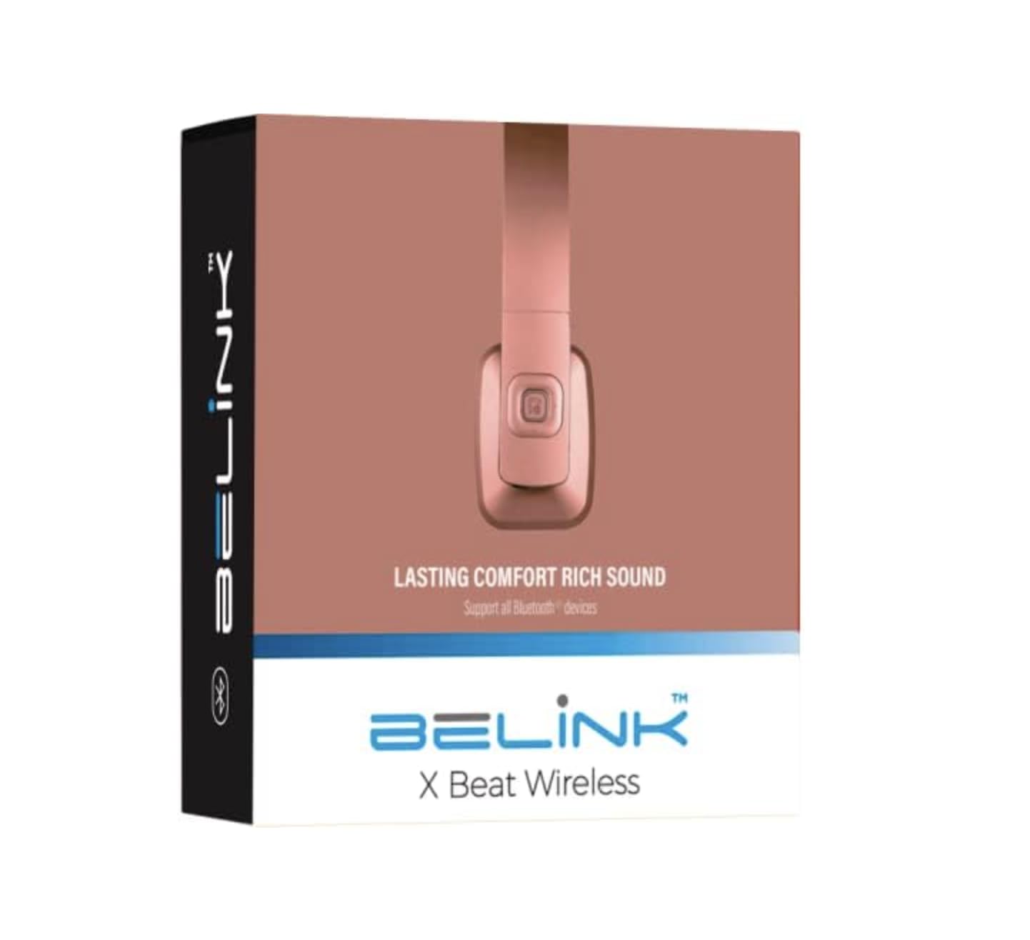 BeLink X Beat Wireless Foldable Headphones with Zip Case Rose Gold