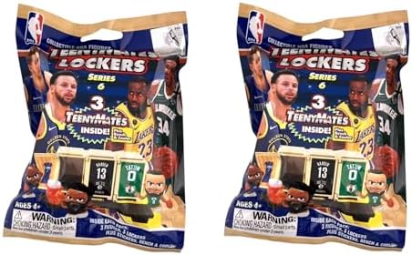 Teenymates Party Animal 2020 - 2021 Lockers NBA Series 6 Basketball Figures Gift Set Party Bundle, Lot of 2 Mystery Packs, Multicolor image 2
