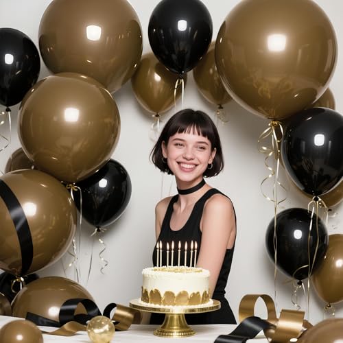 Image of 18 Inch Brown Latex Balloons 32 Pack - Earth Tone Party Decor for Rustic Wedding, Fall Festival, Safari Theme, Coffee Party - Natural & Elegant