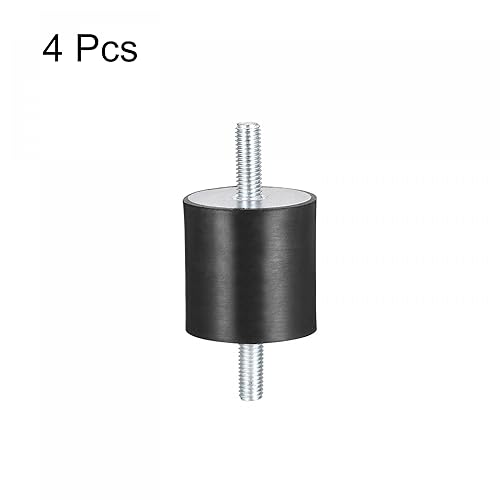 Miniatura 8 de uxcell Amortiguador de choque masculino D50mmxH40mm del aislador de vibración de los soportes de goma 4pcs M10x28mm