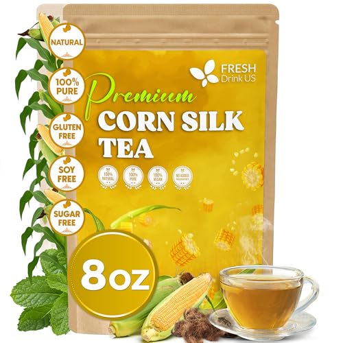 Image of FreshDrinkUS, Dried Corn Silk 8oz | Premium Whole Corn Silk for Tea & Herbal Infusions | Naturally Air-Dried, Non-GMO, Caffeine-Free | Perfect for Daily Herbal Tea, DIY Blends & Natural Brewing
