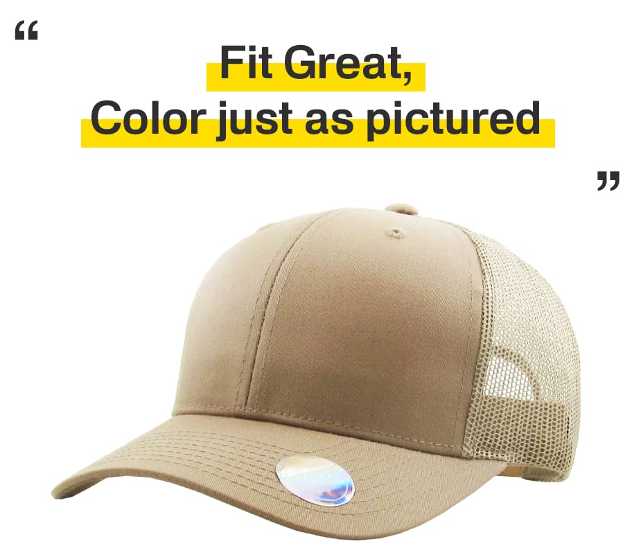 Image of Classic 6 Panel Cotton Twill Mesh Trucker Cap Hat Adjustable Snapback Hat