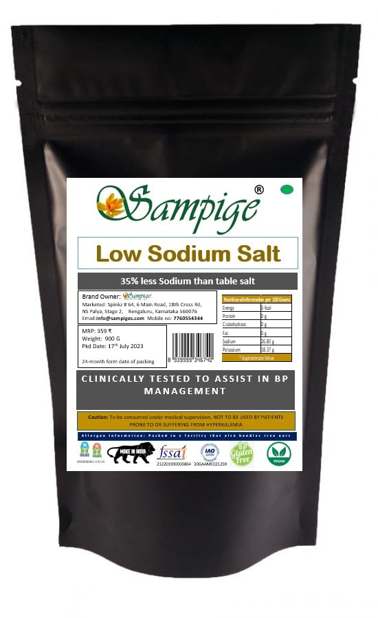 See full amazon price history chart for Sampige Low Sodium Salt Powder 900 G- Clinically Tested To Assist In Bp Management-900 Gram Sampige Low Sodium Salt Powder 900 G- Clinically Tested To Assist In Bp Management-900 Gram (B0CKBTYQ8N) Amazon Price History, Amazon Price Tracker