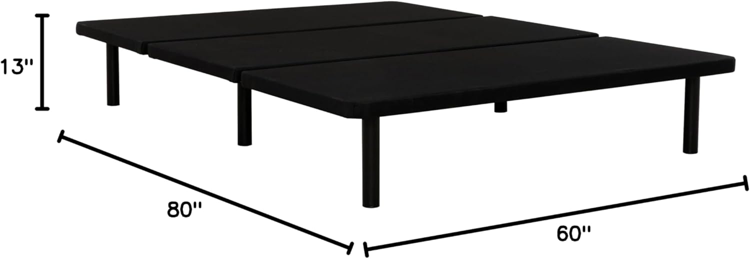 Primo International ZenBase Black Upholstered Queen Platform Bed Frame