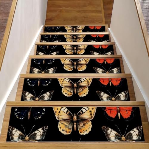Peldaños de escalera para de madera mariposas 15 unidades de 8 x 30 pulgadas antideslizantes alfombras