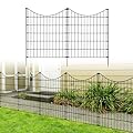 Thealyn Garden Fence 5 Panels 32 in (H) x 11.5 ft (L) Fence Panel Outdoor Rustproof Metal Fence Dog Fence Animal Barrier Fence No Dig Fence Border Fence Pet Fence for Yard Patio Flower Bed
