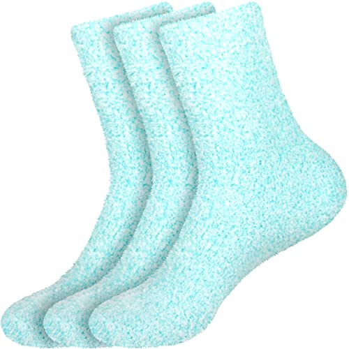 Image of BambooMN Women's Fuzzy Warm Feather Soft Socks - Value Packs
