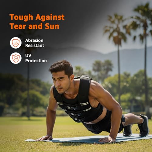 Image of Amazon Basics Adjustable Weighted Vest 10 kg for Men & Women | Breathable Neoprene, Secure Fit, Even Weight Distribution | Ideal for Running, Gym, Cardio & Home Workouts | Black