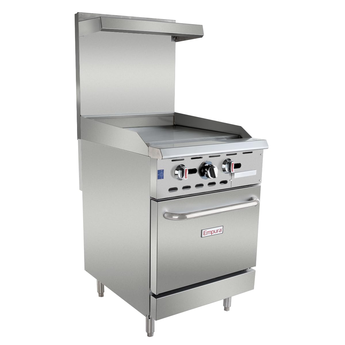 EMPURA 36" Single Base Natural Gas Range | Commercial Cooking Stove with Standard Oven and Cast-Iron Grate for Restaurant | (6) Burners, 21,000 BTU, 35.98"W x 25.75"D x 56.69"H, Stainless Steel, NSF