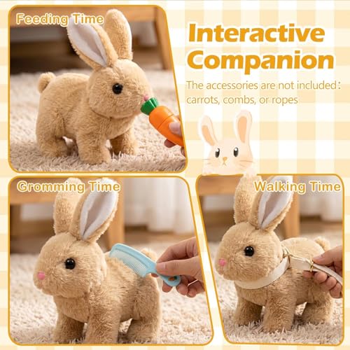 Image of Realistic Bunny Toy that Moves, Gift for Girls Boys Toddler Easter Toy | Hopping Walking Bunny Toy for Kids, Cute Electric Bunny Toy, Interactive Animated Bunny Plush