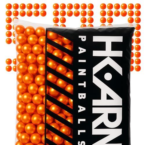 HK Army Scented Paintballs Citrus Crush 500 Count | Level 3 Premier Grade .68 Caliber with Metallic Orange Shell & Bright Orange Fill | High Accuracy Eco-Friendly Paintball for All Conditions