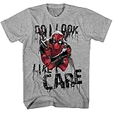 Mad Engine Deadpool Do I Look Like I Care Mens Grey Heather T-Shirt L
