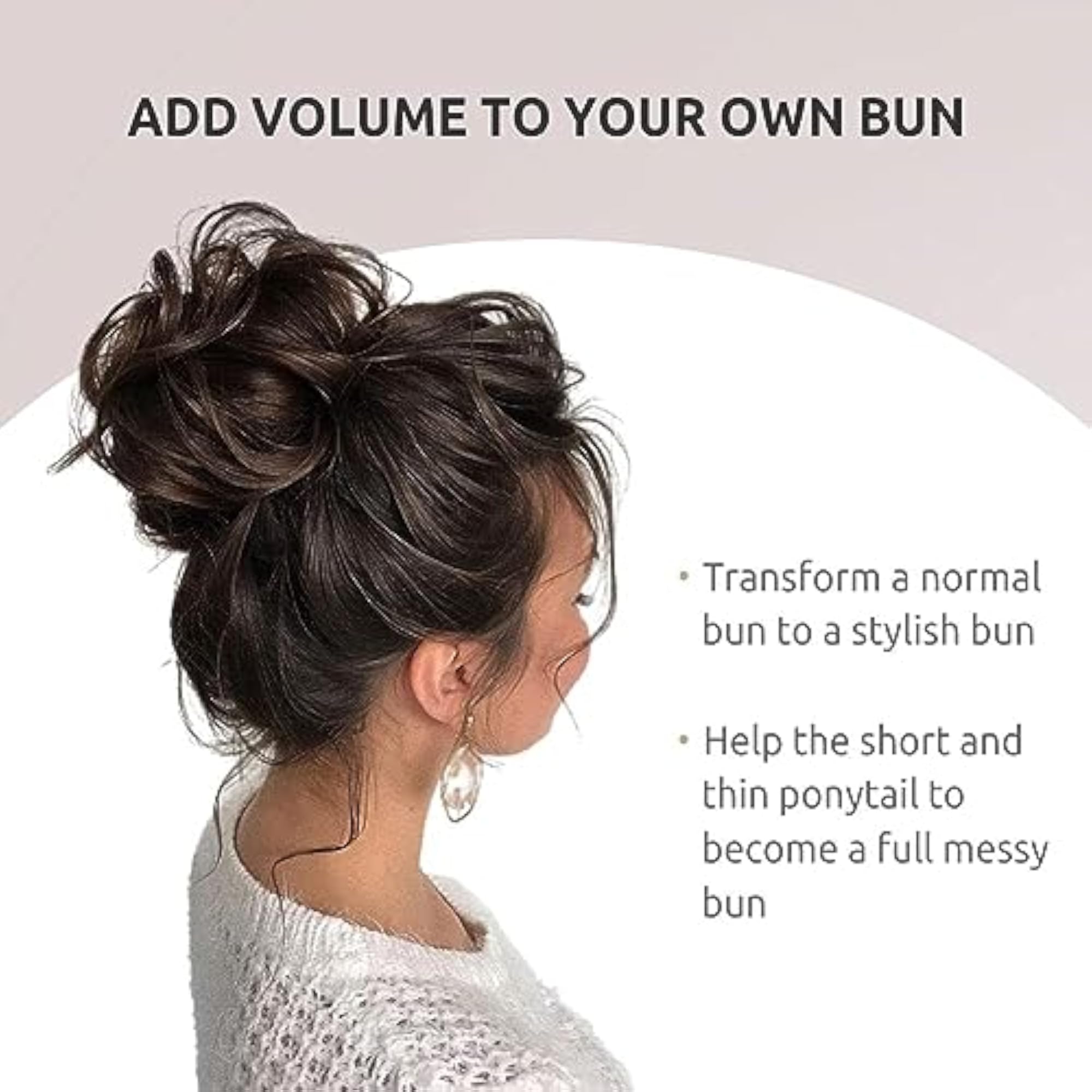 Wavy Curly Hair Bun Scrunches for Women