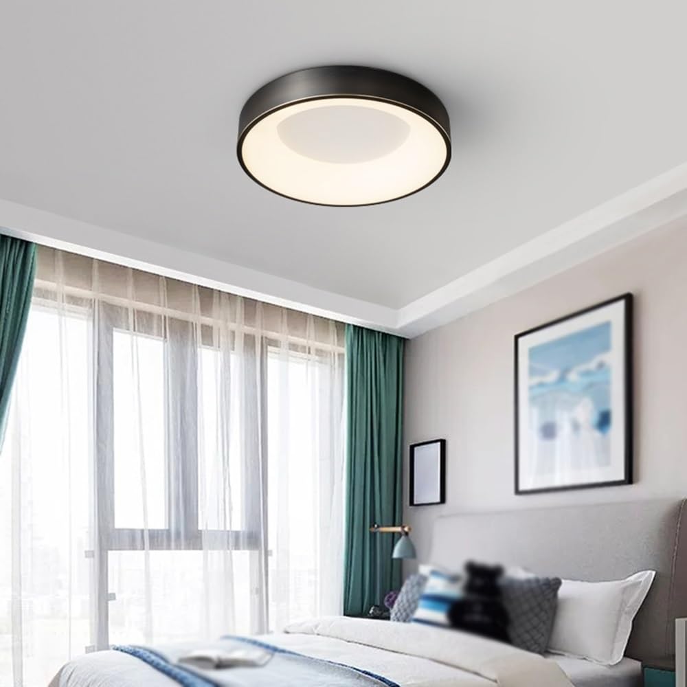 Nowoczesna lampa sufitowa LED do zabudowy, w pełni miedziana i akrylowa, trójkolorowe ściemnianie, minimalistyczna okrągła lampa do sypialni, salonu, korytarza, kuchni, dyskretne wzornictwo (50