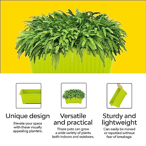 Kraft Seeds Plastic Window Planters (1 Pc, 13 Inch, Green) | Planting Pots for Home Plants | Flower Planters for Home Gardening | Floor Pots for Lawns and Gardens | Flower Plant Pots for Home Balcony