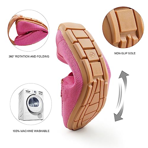 Jbb Women Knit Loafers Men Driving Loafer Slip On Flat Boat Shoes Penny Moccasins Flat Bottom Breathable Shoes Pink #TOP2