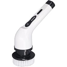 Electric Spin Scrubber, Powerful Handheld Rotating Cleaner Brush with Adjustable Extension Handle for Kitchen Bathroom White
