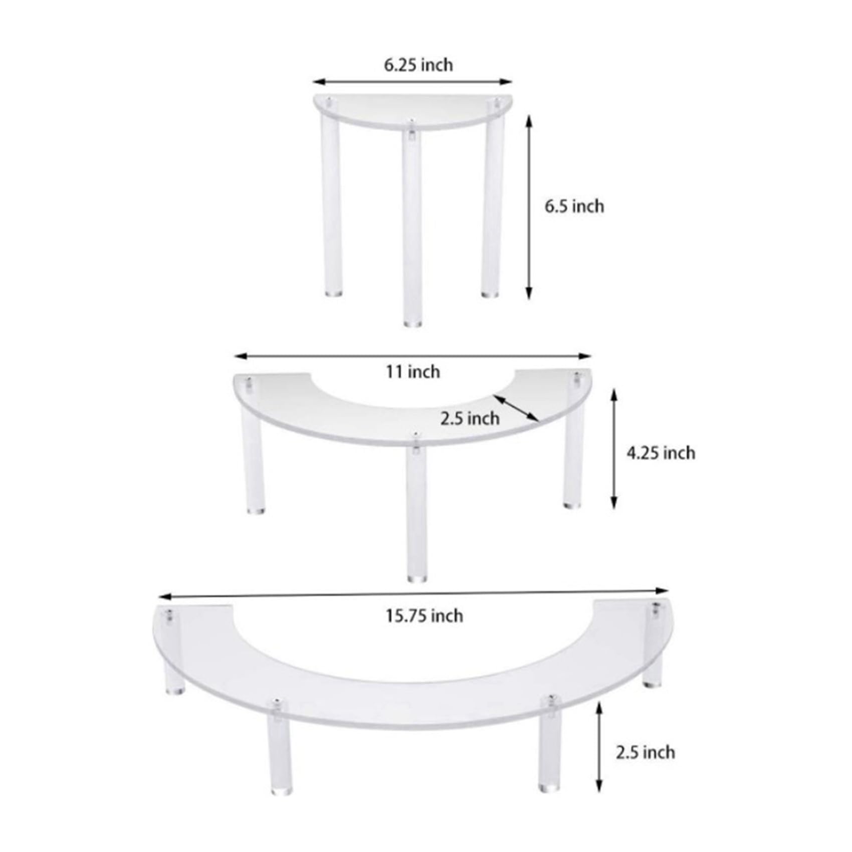 4 X Trasparente Rimovibile Torta Acrilica Esposizione Stand per Partito Rotonda Torte Porta Stampi Back Stampi Matrimonio Compleanno Decorazione