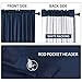 Flamingo P 100% Blackout Curtains Window Treatment Curtain with White Backing Thermal Insulated Rod Pocket Curtains for Bedroom 2 Tie-Backs (2 Panels 52 x 63 Inch, Navy)