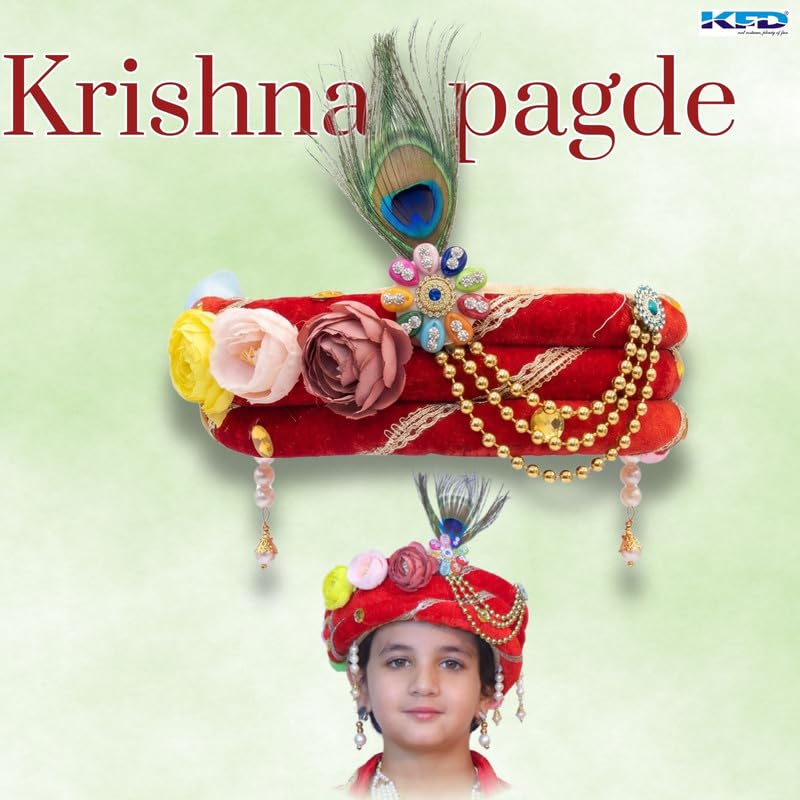 Image of Kaku Fancy Dresses Krishna Jewellery for Kids /Janmashtami /Bal Gopal Dress /Kanha Accessories /Bal Krishna Mukut /Krishna Sringar Jewellery