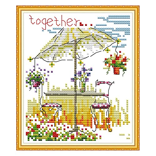 Image of Howie's Needlepoint 14CT Pre-Printed Cross Stitch Kits,Embroidery Patterns Starter Kits,Needlepoint Kits - Summer
