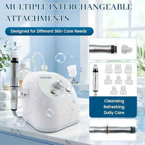 Ritzephyria Hydrogen Oxygen Facial Machine for Home & Spa Use – Hydro Facial Machine Professional with Facial Vacuum, Water Oxygen Spray, Hydro Dermabrasion & Skin Care Device