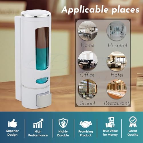 Image of b2 ABS Plastic Soap Dispenser for Bathroom Wall Mounted Shampoo Conditioner Hand Wash Gel Dispenser Liquid Soap Sanitizer Dispenser for Basin Kitchen Sink 400Ml (Modal - 2 (Pack of - 2))