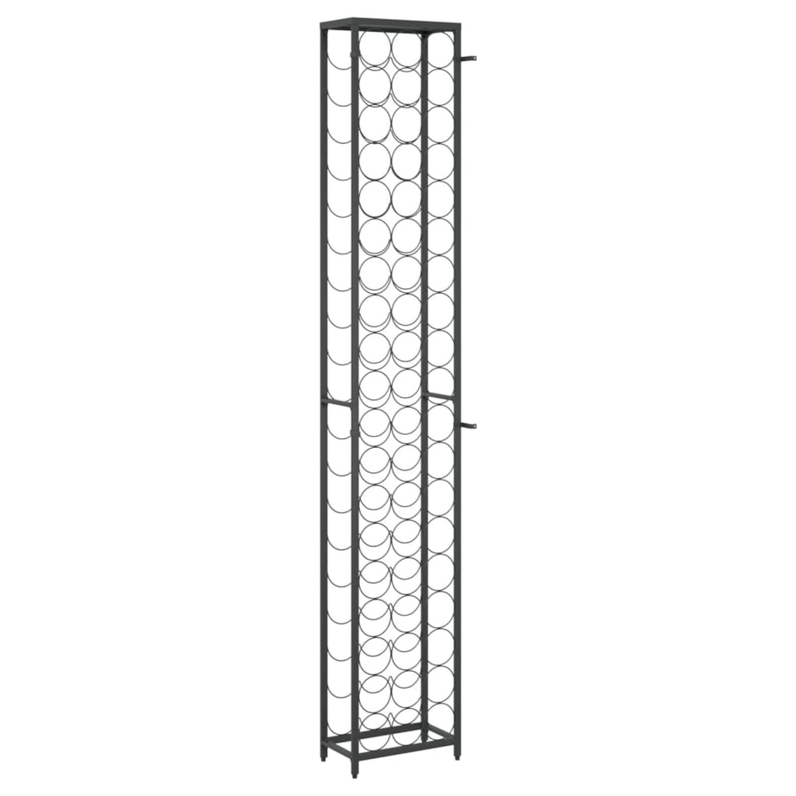 Homgoday Mobili - Botellero de 57 botellas, color negro, 34 x 18 x 200 cm, de hierro forjado, botellero de vino, botellero de vino, botellero de vino, mueble para vino