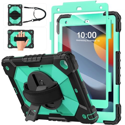 WESOROL Kids Case for iPad 9th Generation/iPad 8th Generation/iPad 7th Generation,Rugged Protective Case for iPad 10.2 inch 2021/2020/2019 with 360° Rotating Kickstand Hand/Shoulder Strap